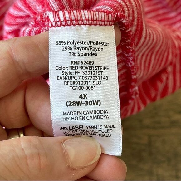 Terra & Sky Red Peplum Top Size 4X - Picture 5 of 13